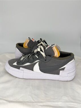 Nike Blazer Low sacai Iron Grey White Black Sneakers DD1877-002 Mens Size 11